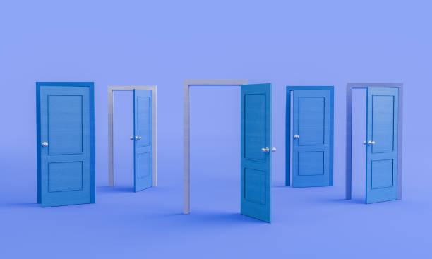 istock set of doors in blue tones on a blue background 1740448588