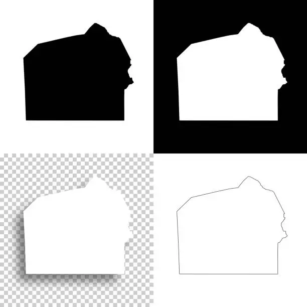 Vector illustration of Adams County, Pennsylvania. Maps for design. Blank, white and black backgrounds