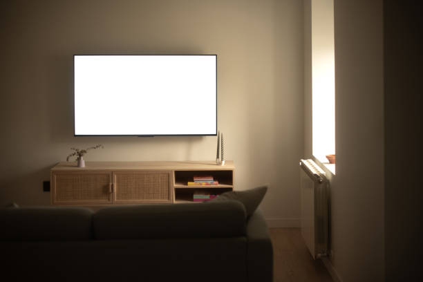 istock Living room with TV 1740460433