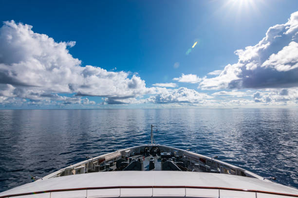 istock Bow of expedition cruise ship on the ocean. 1740471933