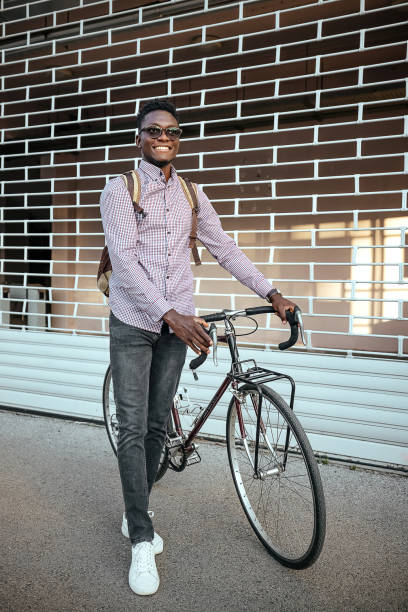 istock Portrait of a man with a bicycle 1740478496