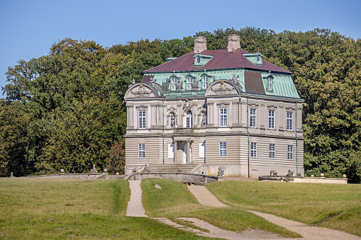 Bruck an der Leitha, Niederösterreich - November 6, 2016 Chateau Prugg in Harrachpark in Bruck an der Leitha