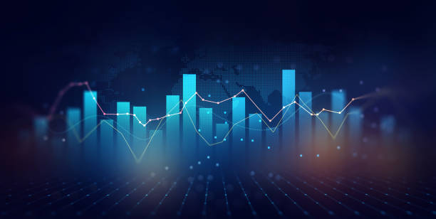istock Development graph profit and investment.Digital financial chart indicators, stock market business and exchange financial growth graph. 1740487702