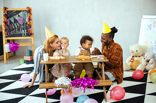 Mothers celebrate their babies' birthdays at home