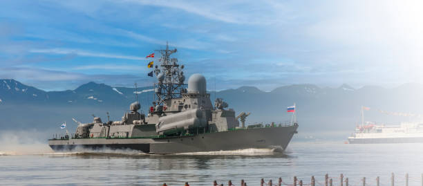 istock Russian military ship in Kamchatka peninsula 1740507054