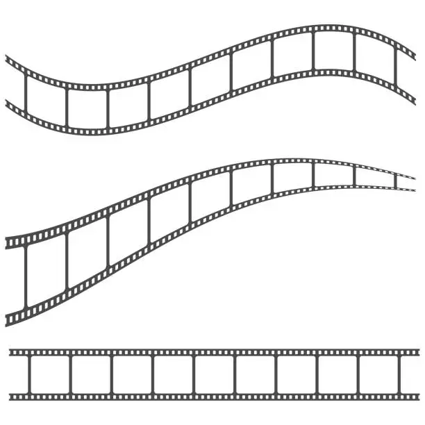 Vector illustration of Filmstrip, film tape. Vector illustration. EPS 10.