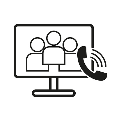 Group Call Teleconference Icon Vector Illustration Eps 10 Stock