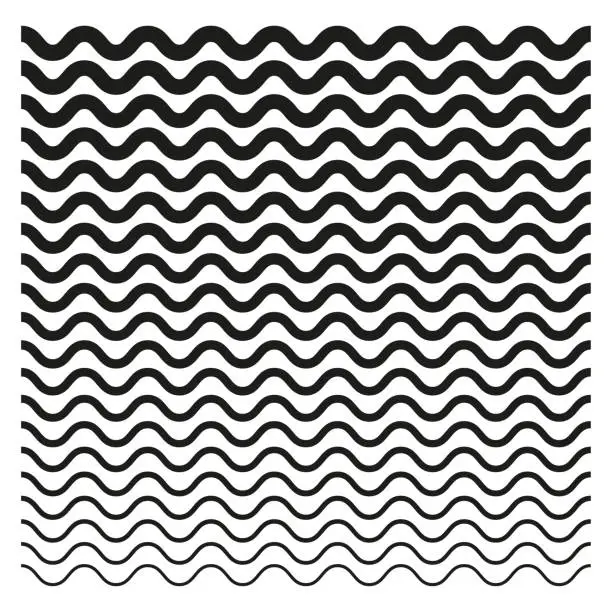 Vector illustration of Repeatable wavy, zigzag effect. Vector illustration. EPS 10.