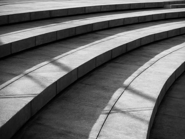 istock Curve Cement stairs outdoor Architecture shade and shadow lighting 1740527010