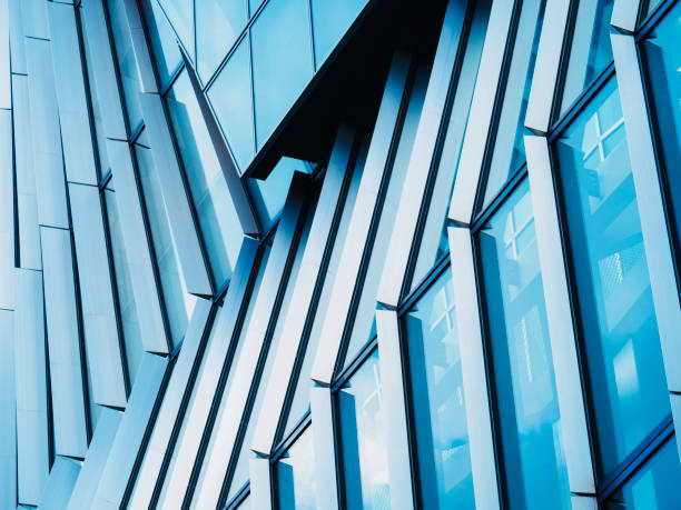 Glass facade steel pattern Modern building Architecture details