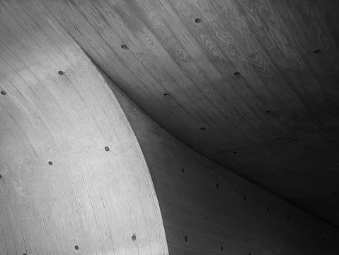 Cement concrete wall Curve grey texture shade shadow Architecture details