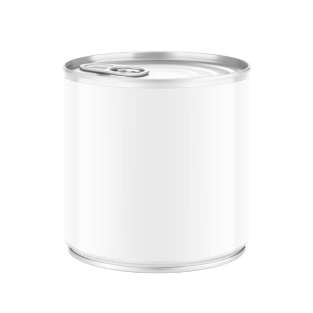 ilustrações de stock, clip art, desenhos animados e ícones de hight realistic can with easy-open lid mockup. - can disposable cup blank container