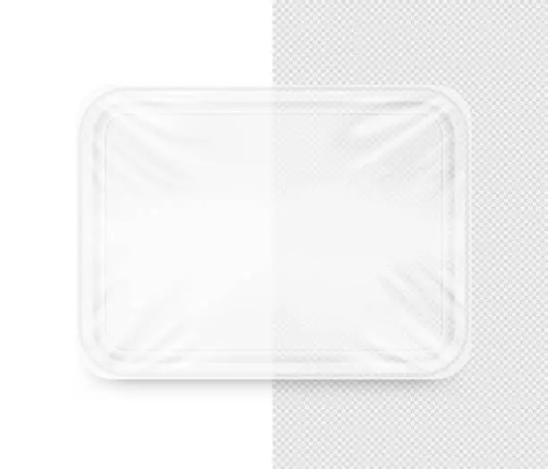 Vector illustration of Clear tray container mockup.