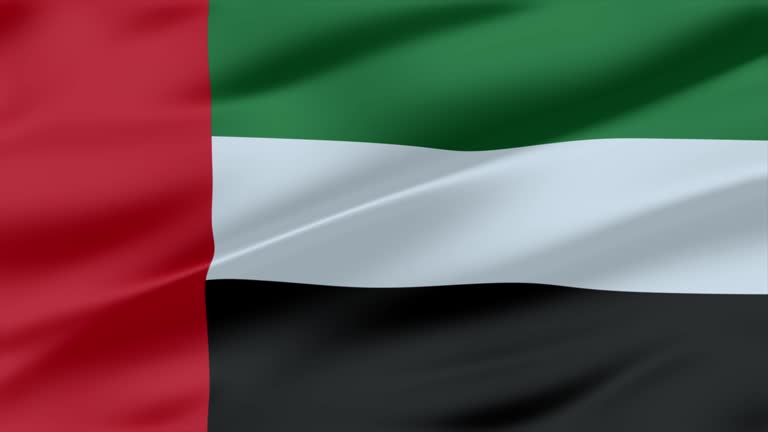 United Arab Emirates Flag Waving Seamless - Slow Motion High Quality 4K