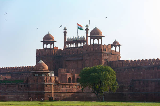 istock Red Fort or Lal Qila with Indian Flag 1740614945