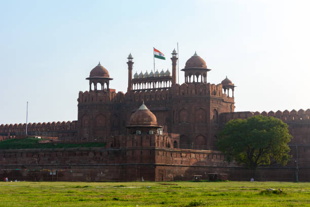 istock Red Fort or Lal Qila with Indian Flag 1740615478