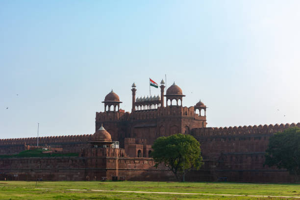 istock Red Fort or Lal Qila with Indian Flag 1740616542