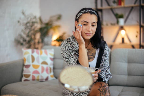 Morning routine stock photo