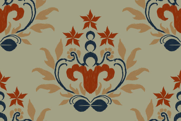 ethnische muster nahtlose traditionell gestaltete stickerei ikat azect musterstil. vektor-illustrationen. - loom ancient art backgrounds stock-grafiken, -clipart, -cartoons und -symbole