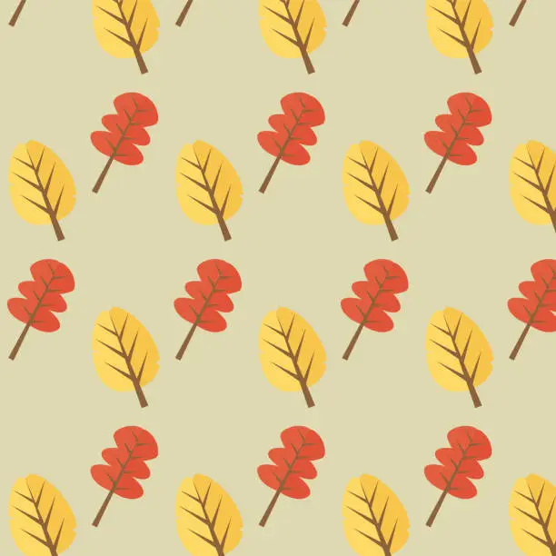 Vector illustration of Autumn leaf seamless pattern