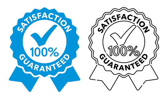 100 percent satisfaction guaranteed seal - for labeling and packaging design