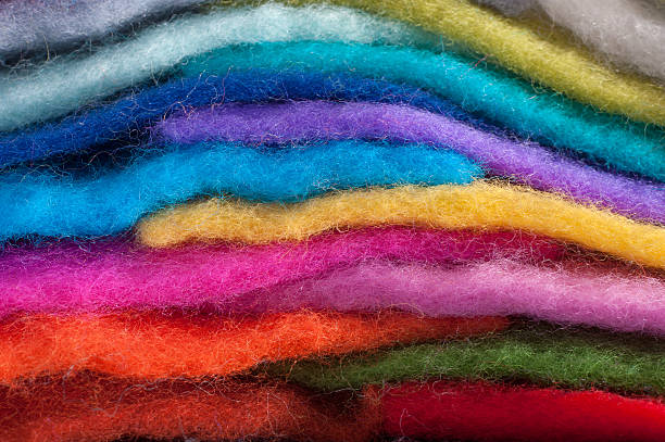 colored felt cloth stock photo