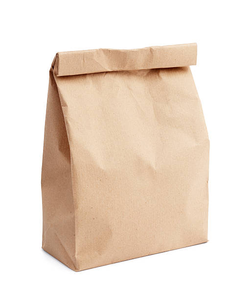 lunch bag brown paper lunch bag isolated on white packed lunch photos stock pictures, royalty-free photos & images
