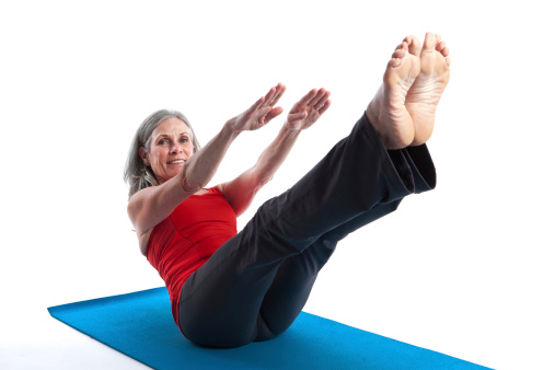 An Active Senior Woman exercises.