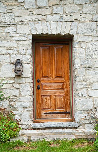 istock Old Wooden Door and Lantern 174075119