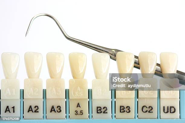 Campione Di Colore Del Dente Dentale - Fotografie stock e altre immagini di Apparecchiatura odontoiatrica - Apparecchiatura odontoiatrica, Igiene dentale, Protesi
