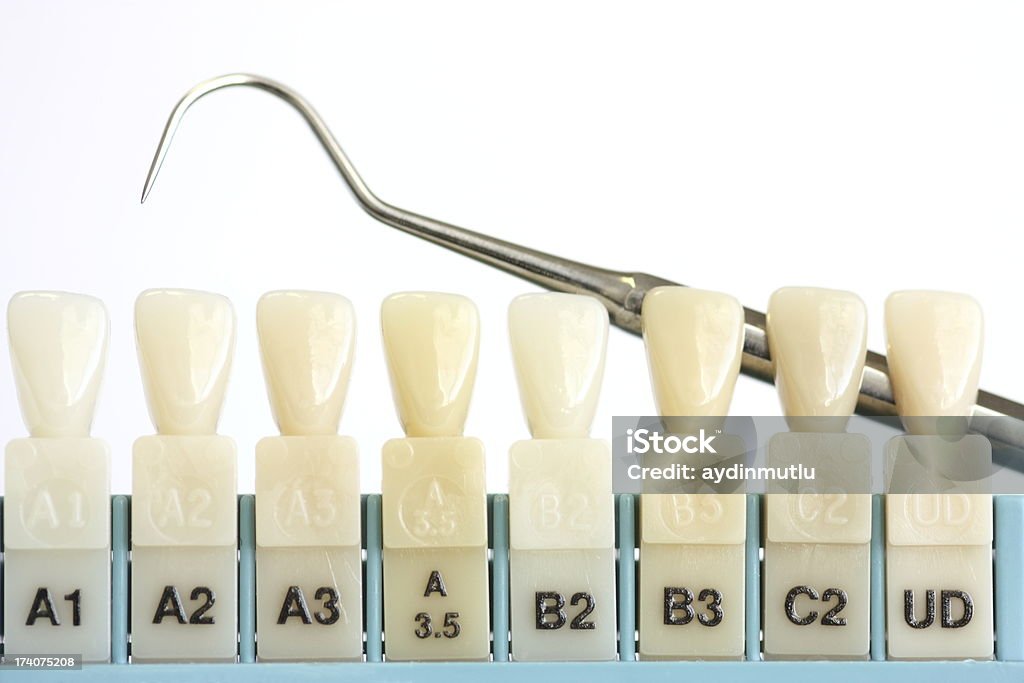 치아용 이 백색과 시료입니다 - 로열티 프리 보철 장비 스톡 사진