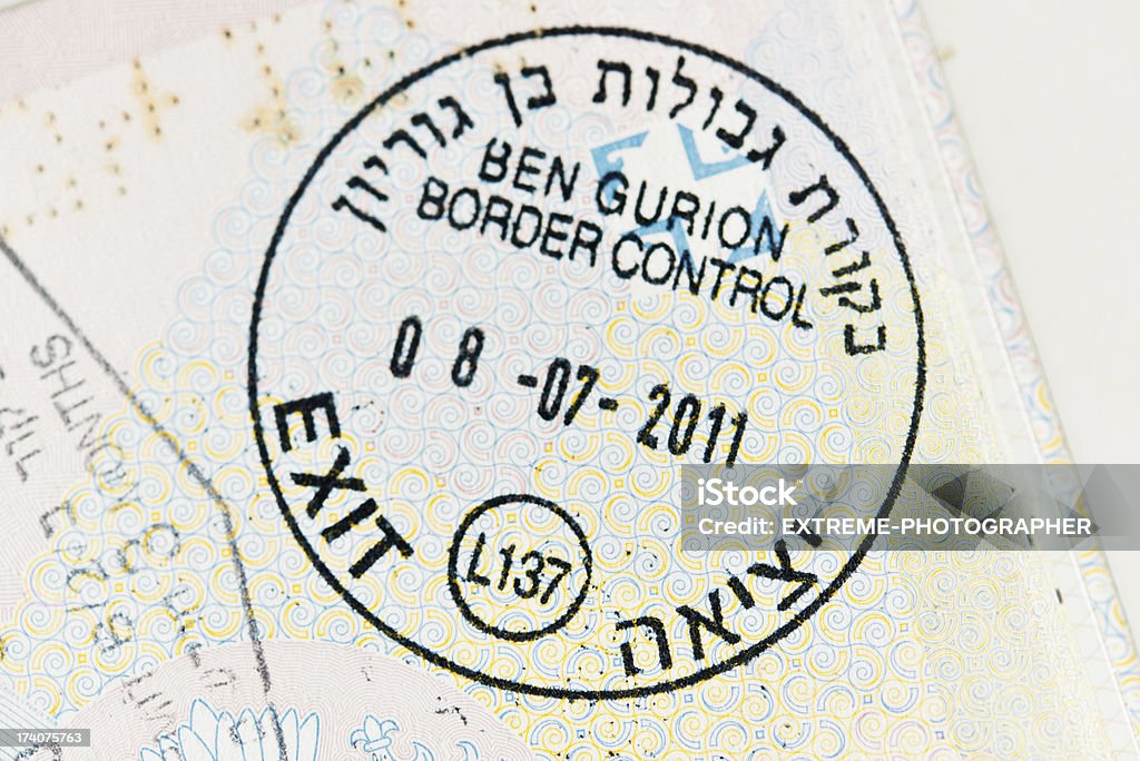 Ben Gurion fronteira marca de controle - Foto de stock de Israel royalty-free