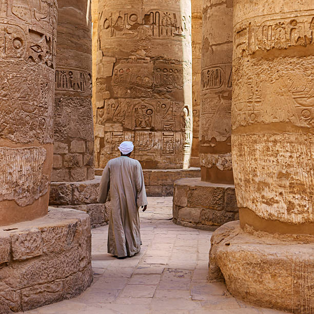 Egyptian temple guard in Karnak Complex, Luxor, Egypt The Karnak Temple Complex, great hypostyle hall in the Precinct of Amun Re, Luxor, Egypt.http://bem.2be.pl/IS/egypt_380.jpg luxor thebes stock pictures, royalty-free photos & images