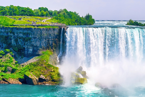 Niagara Falls. Famous tourist attraction seen from the Canadian side