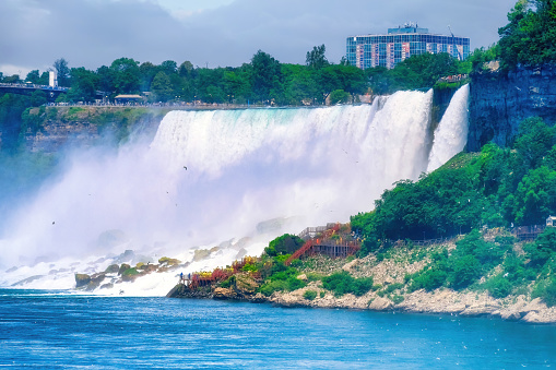 Niagara Falls. Famous tourist attraction seen from the Canadian side