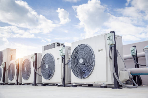 istock Air conditioning outdoor unit compressor install outside the building. 1740789238