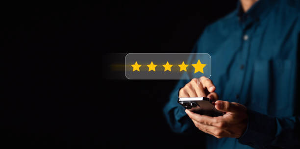 istock Customer Experience Concept, Best Excellent Services Rating for Satisfaction,excellent rating Five Star. Review, feedback, good, the best of product and service.; 1740789869
