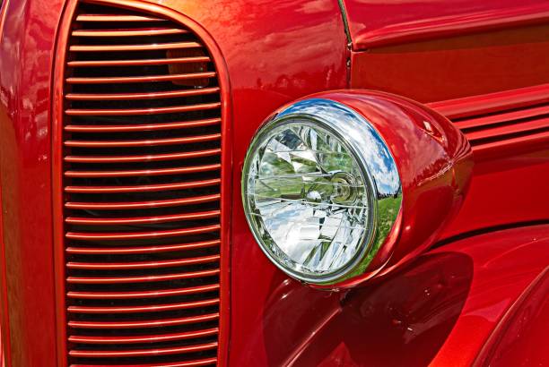 istock Vintage Car Engine Compartment Vents and Headlights 1740792722