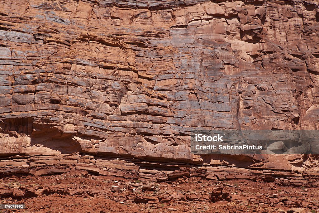 Pared de roca roja - Foto de stock de Con textura libre de derechos