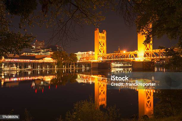 Sacramento Skyline On The Night Stock Photo - Download Image Now - Sacramento, Urban Skyline, Night