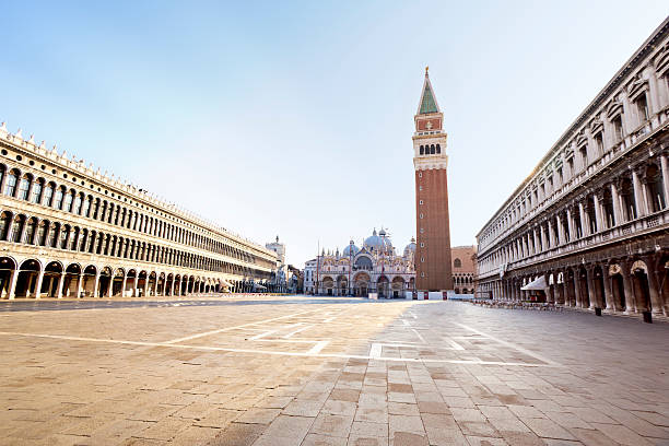 Piazza San Marco at sunrise Piazza San Marco at sunrise st marks square photos stock pictures, royalty-free photos & images