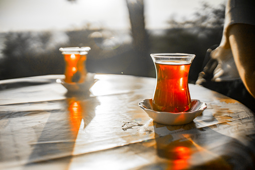 View of Turkish Tea Cups