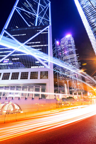 istock traffic in Hong Kong city at night 174082162
