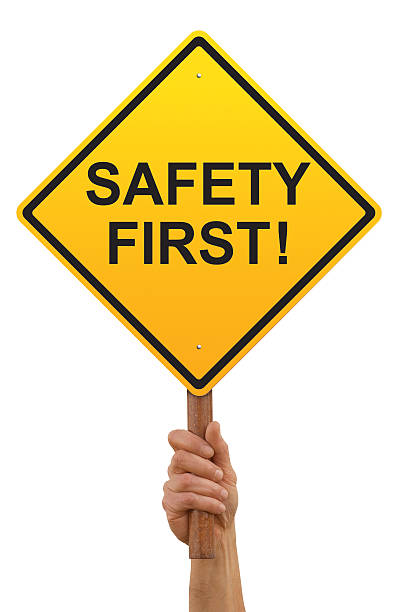 Safety First Sign stock photo