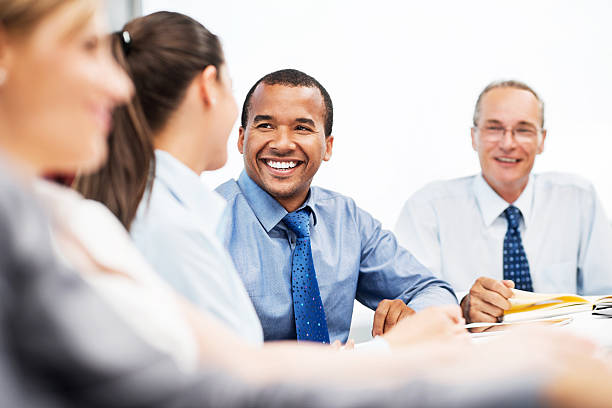 istock Group of businesspeople having a meeting. 174083483