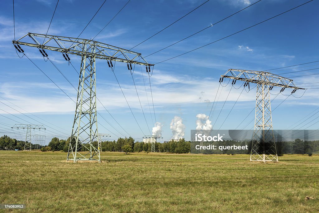 Strommasten-große Kraftwerk - Lizenzfrei Abgas Stock-Foto