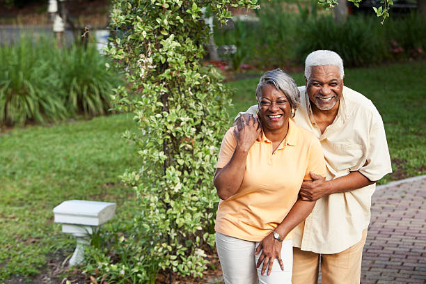istock Senior African American couple at park 174085018