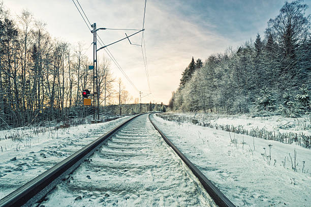 istock Railroad track in a snow landscape, Sweden 174085035
