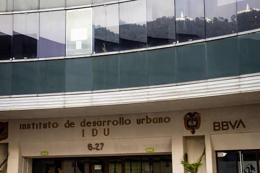 Bogota, Colombia - October 16th 2023. Facade of the Urban Development Institute of Bogota.