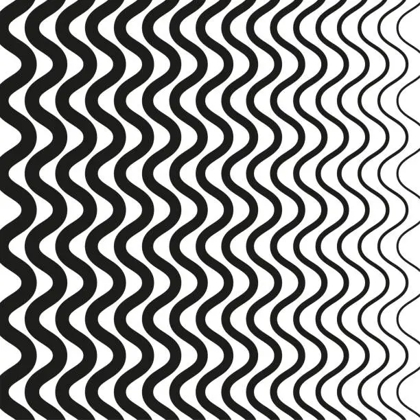Vector illustration of Repeatable wavy, zigzag effect. Vector illustration. EPS 10.
